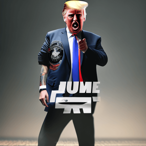 AI generated: imagine a realistic photo front side of donald trump using streetwear clothes of editorial photoshoo...