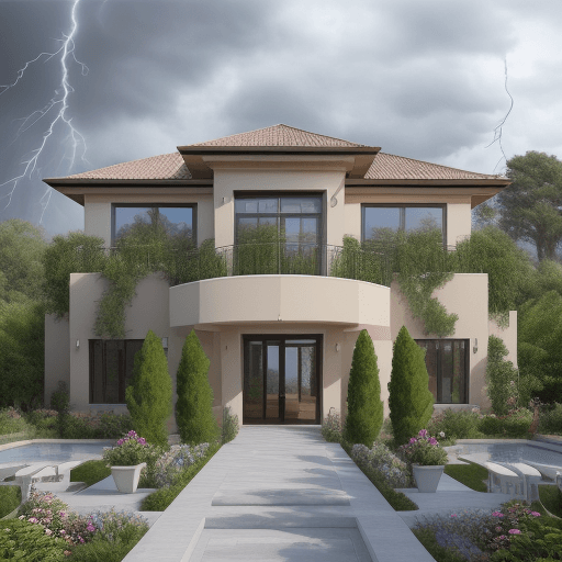 AI generated: "A picture of a 5-story villa, real, natural, with high quality, many details created with Photoshop...