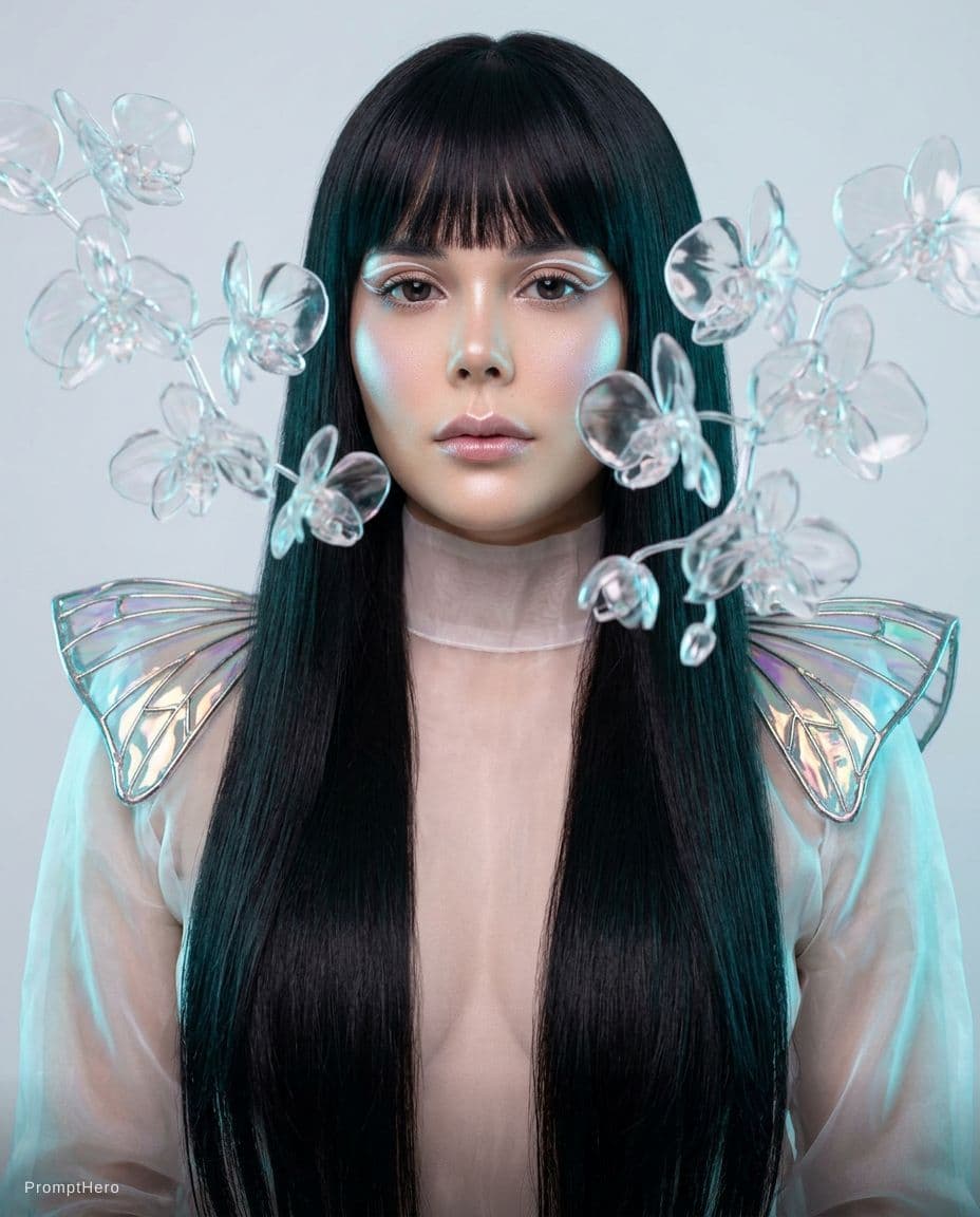 AI generated: A hyper-realistic, futuristic beauty editorial of myself, keeping my exact face unchanged. IMPORTANT...