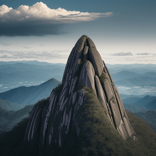 AI generated: An image of the Pedra Grande mountain in Atibaia, São Paulo, showcasing its rugged beauty and imposi...