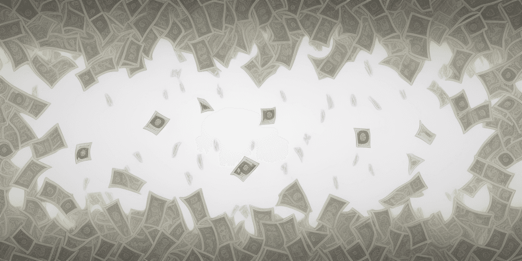 AI generated: money rain white background