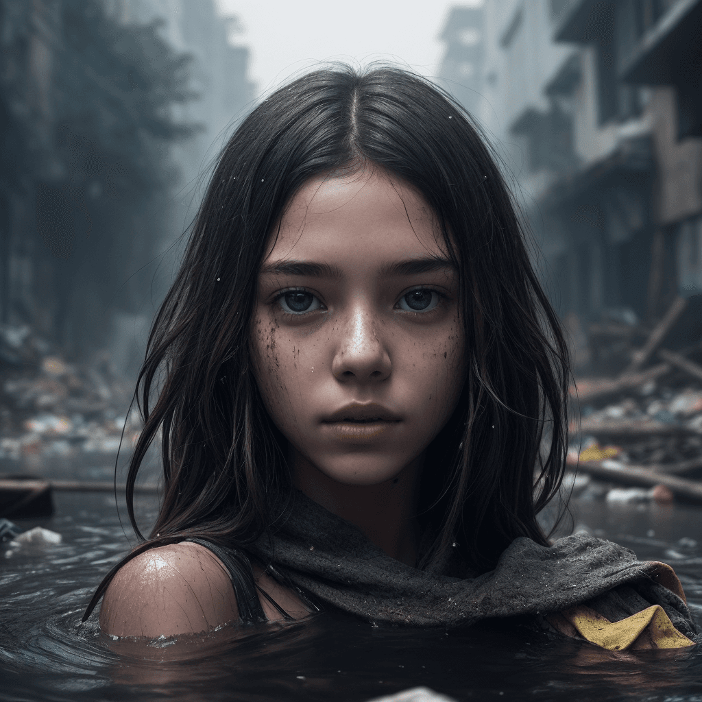 AI generated: 8k uhd,by Alessio Albi, dusty particles depth of field,detailed BREAK young girl whose face is cente...