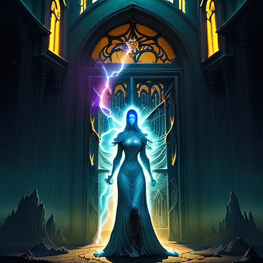 AI generated: a comics rendition inspired by the fantasy artist Neil Gaiman, showcasing the majestic gates of heav...