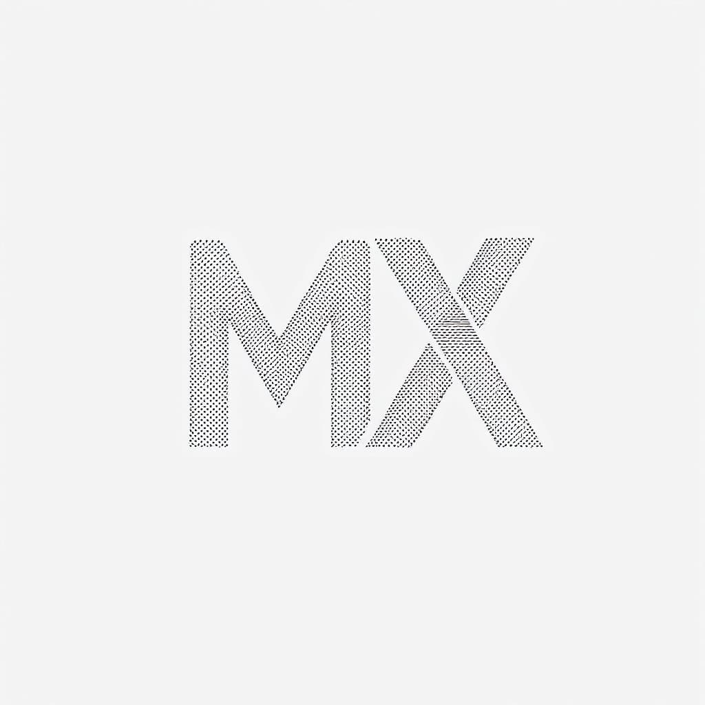 AI generated: Create a minimalist monochrome logo with the letters MX based in Toronto.