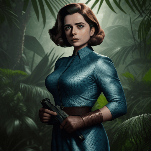 AI generated: An Indian Rock Python Hypnotizing Marvel Cinematic Universe British MI6 agent Peggy Carter Margaret ...