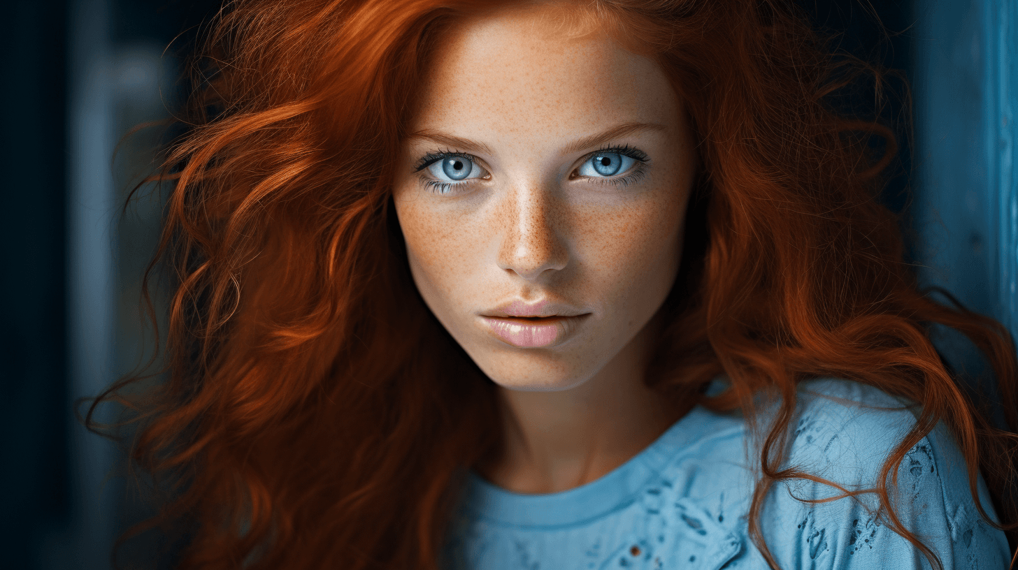 AI generated: High quality award winning photo, Explosive Colors and Unforgettable Light Blue Eyes: A soul-reveali...