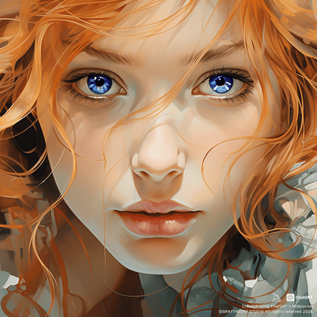AI generated: Artistic, capturing the face and gaze subtly, and featuring harmonious pastel tones, --ar 16:9 --sty...