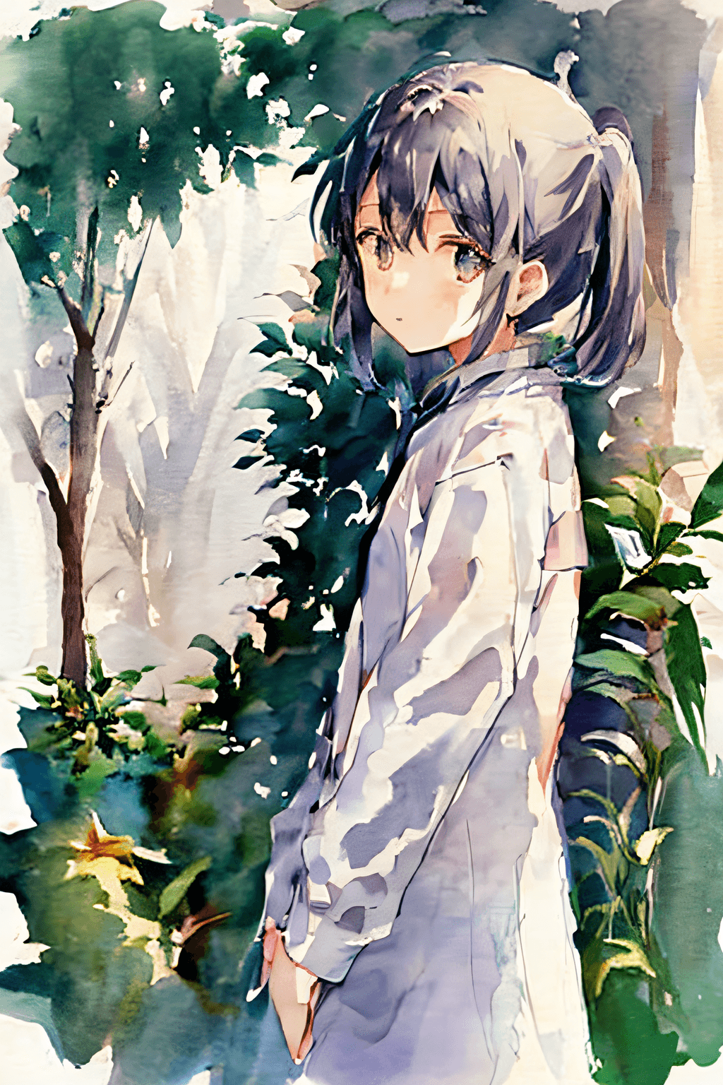 AI generated: akane,1girl, looking at viewer, green eyes, (star-shaped pupils),
