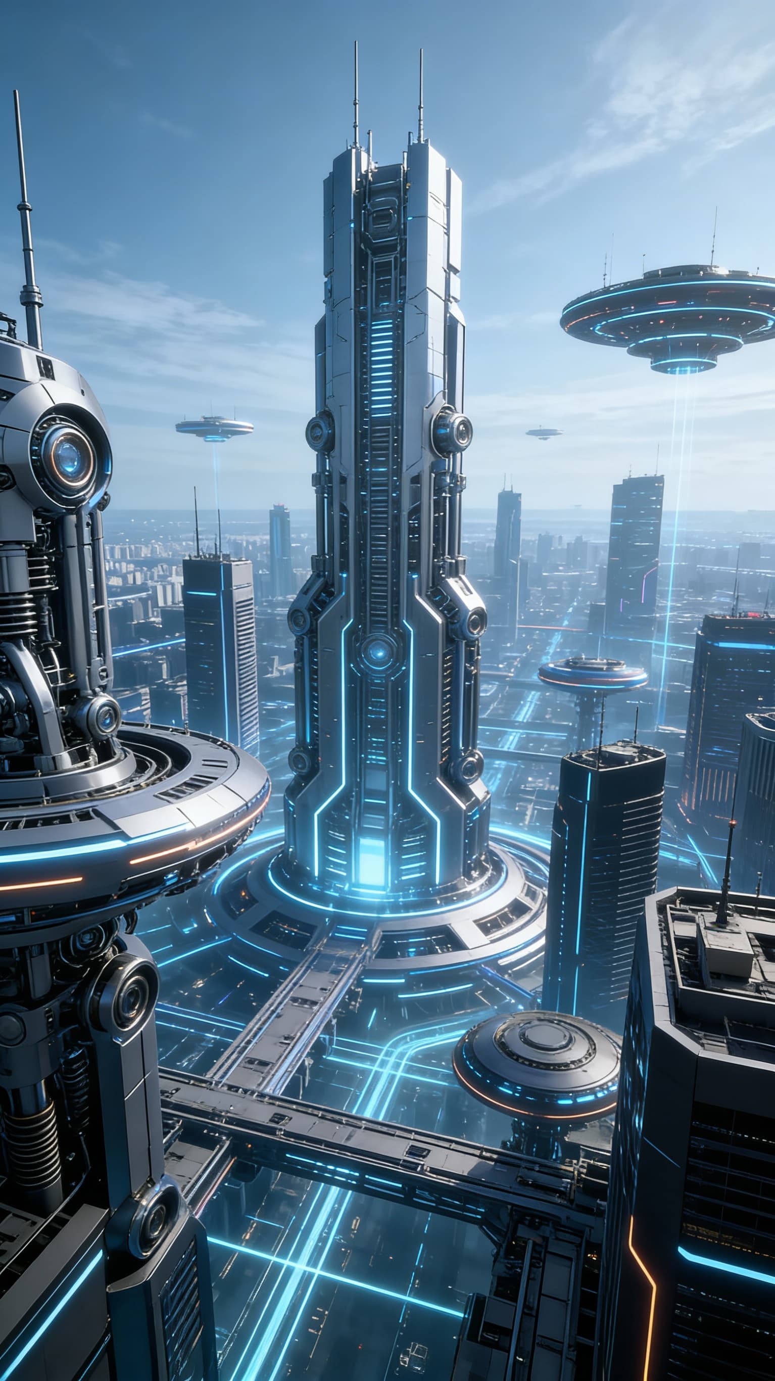 AI generated: Create a vision of humans becoming robots, advanced humans—the Evolution of humanity becoming immort...