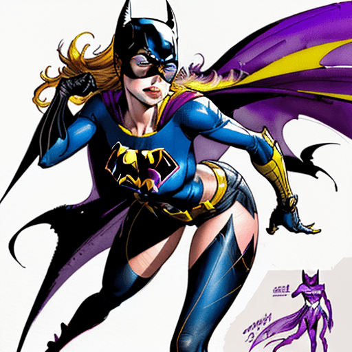 AI generated: a masterpiece, batgirl/supergirl from dc comic wearing alternate yellow costume, coy and alluring, f...