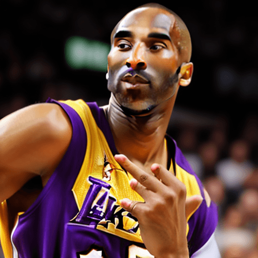 AI generated: image of kobe bryant with fist clenched 