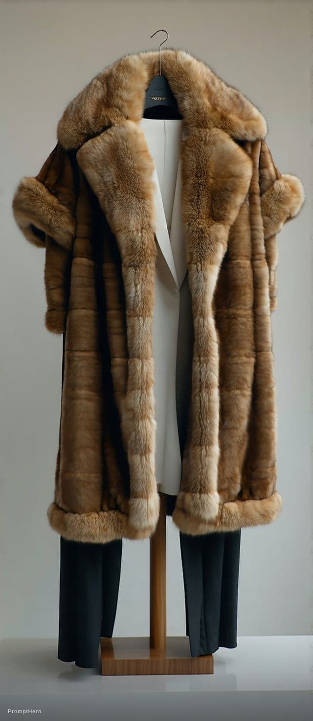 AI generated: Busty boobs, fur coat 