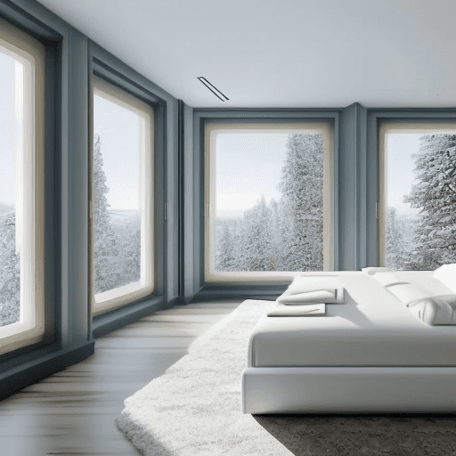 AI generated: The master bedroom in this 4-bedroom flat is a luxurious retreat, designed with a keen eye for detai...