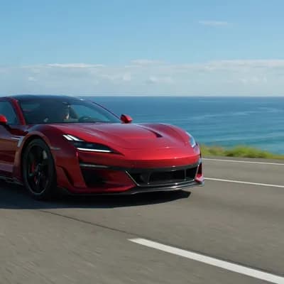 AI generated video: A running car