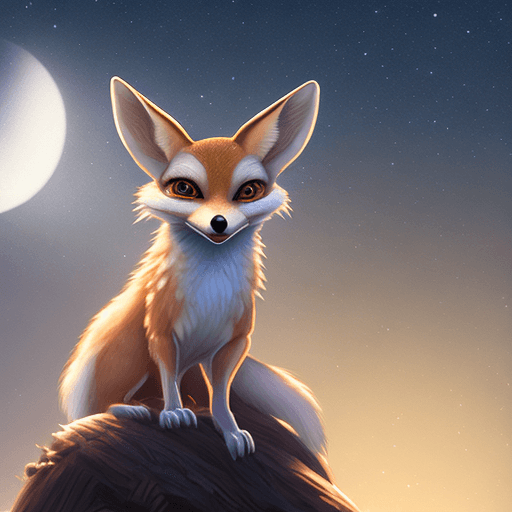 AI generated: "Intricately detailed, jenna ortega as a female Fennec Fox howling in the silver moonlight
" 8k, UHD...