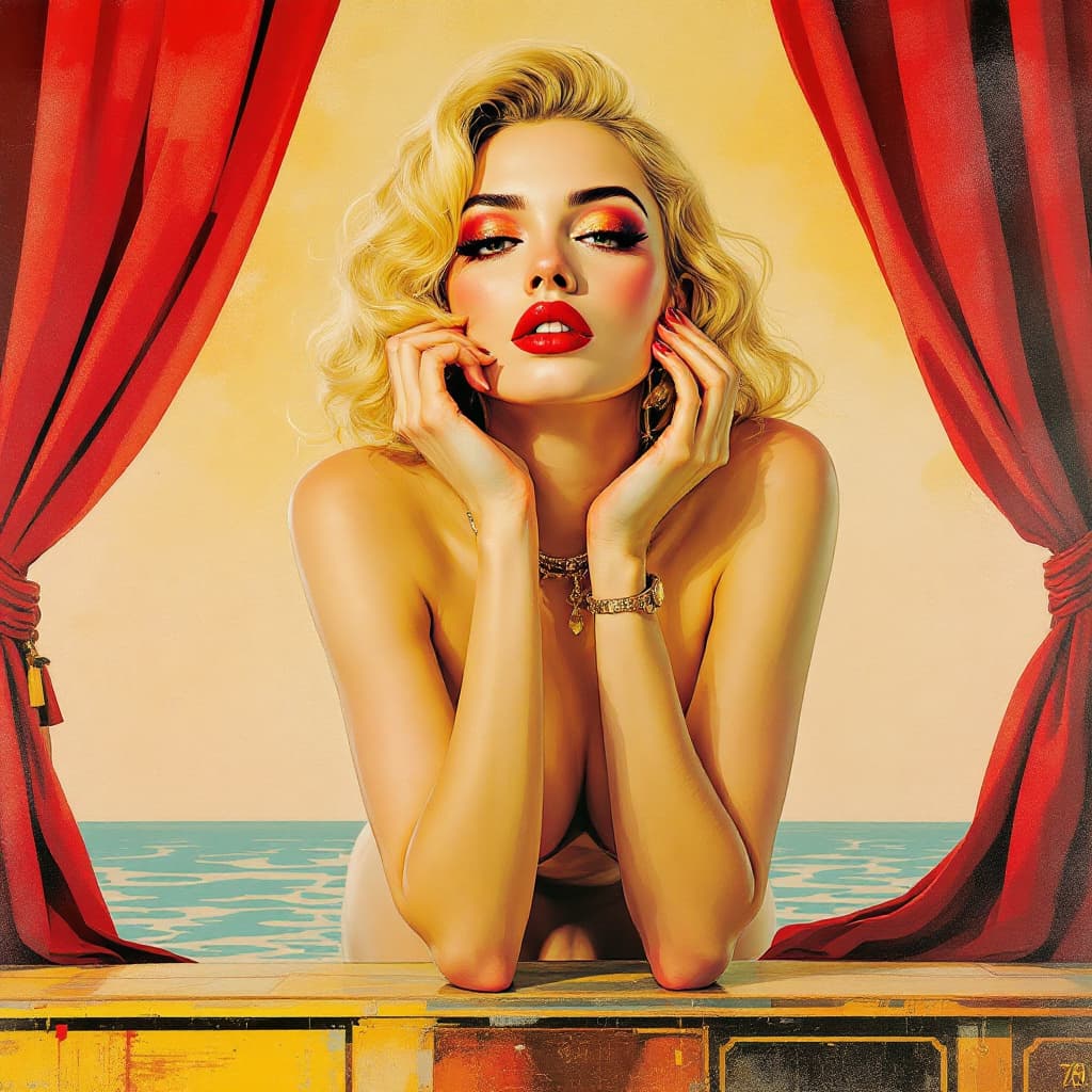 AI generated: illustration reflecting new pop art mixed with art deco art, realism style illustration stylize 750....