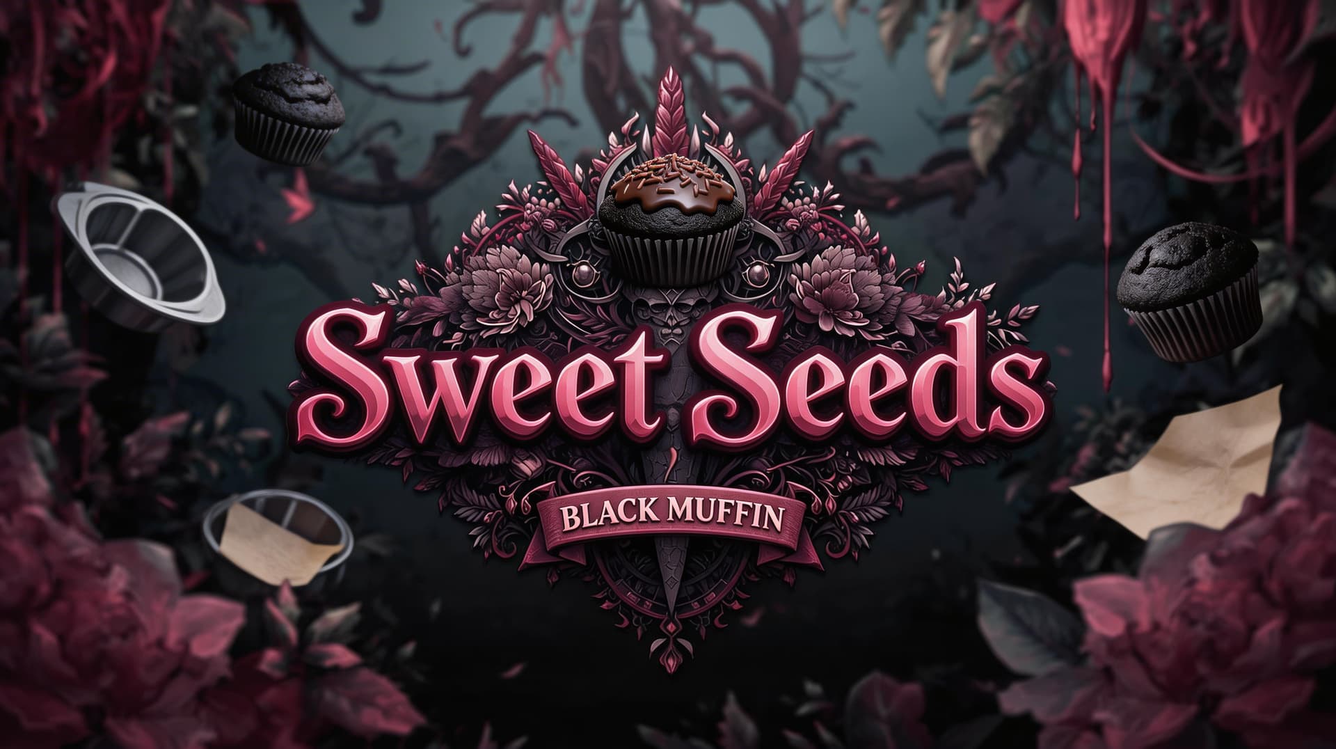 AI generated: Creat a Image in the same direction like the uploaded Picture, but use a Text with "Sweet Seeds " an...