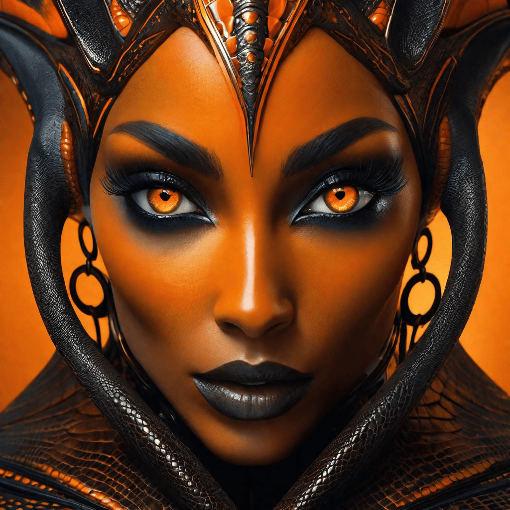 AI generated: A close up portrait of a (((fantasy mesmerizing alien humanoid female, amazingly beautiful ethereal ...
