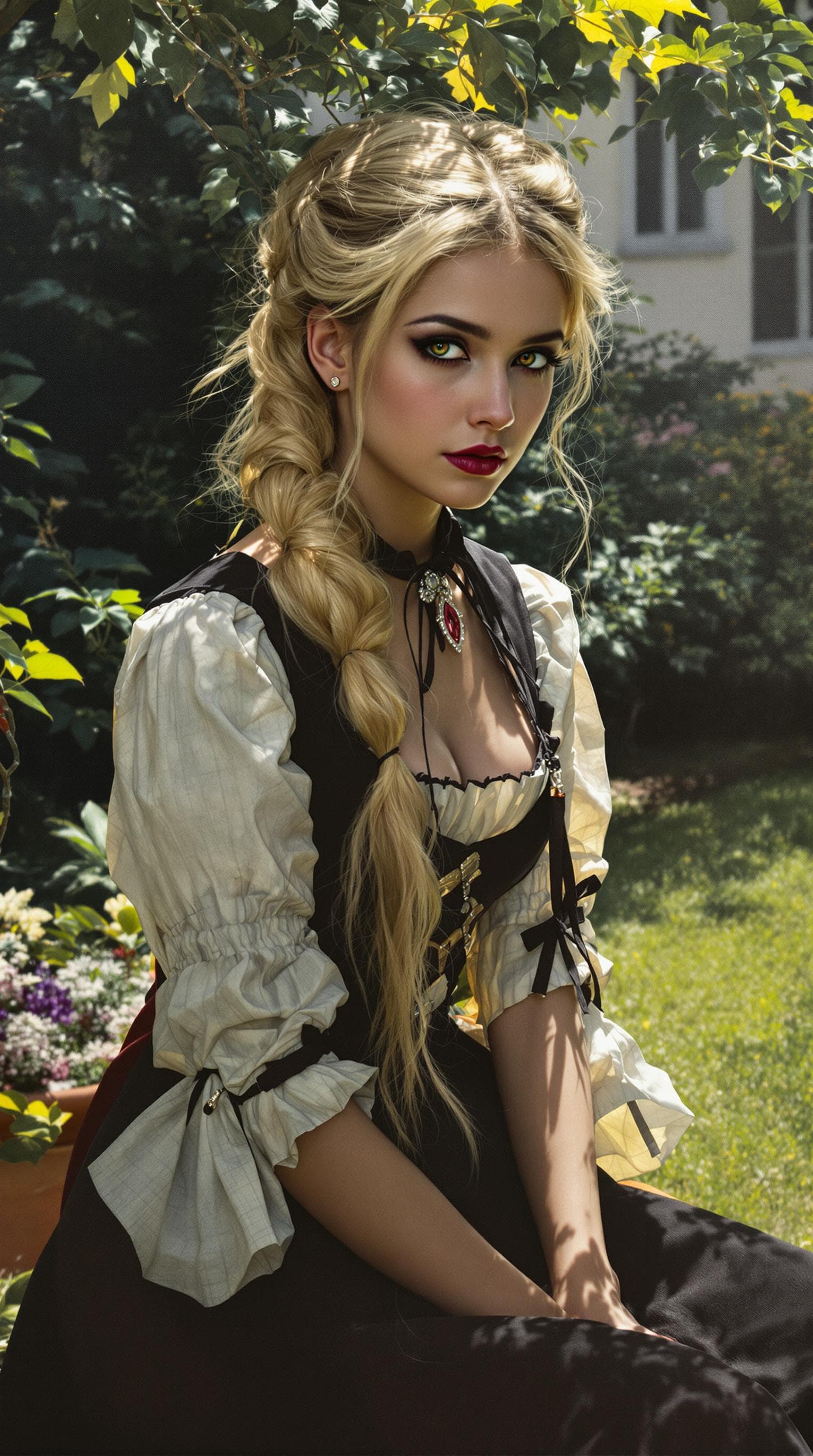 AI generated:  artist painting, of a professional of a exceptionally of the most beautiful witch girl (age 15) in ...