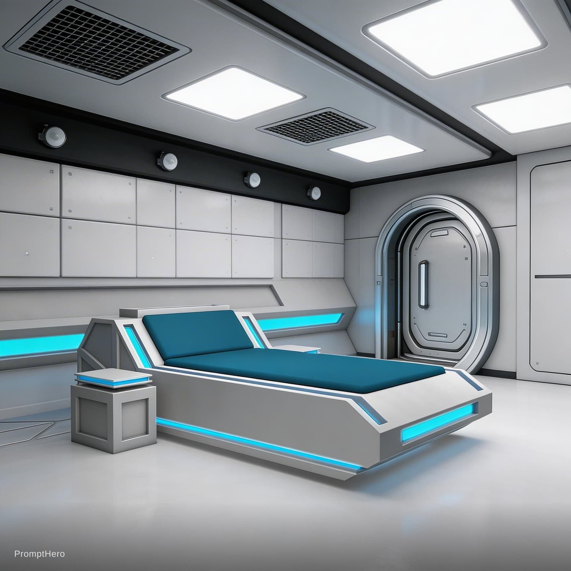 AI generated: Sci-Fi Scene. Give reference image 2 the same structural feel and design as reference image one. Sho...
