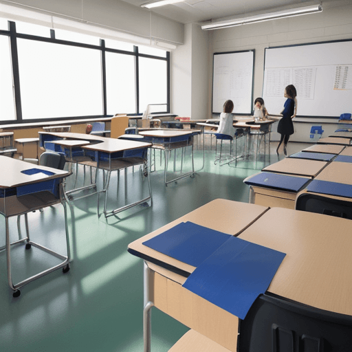 AI generated: flat illustrations, high resolution, and high details, 2 , 3 students in a classroom, colourful  dre...