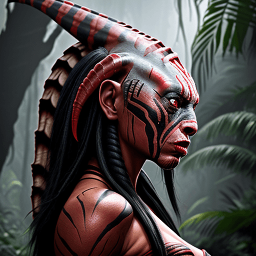 AI generated: Female yautja, predator, 