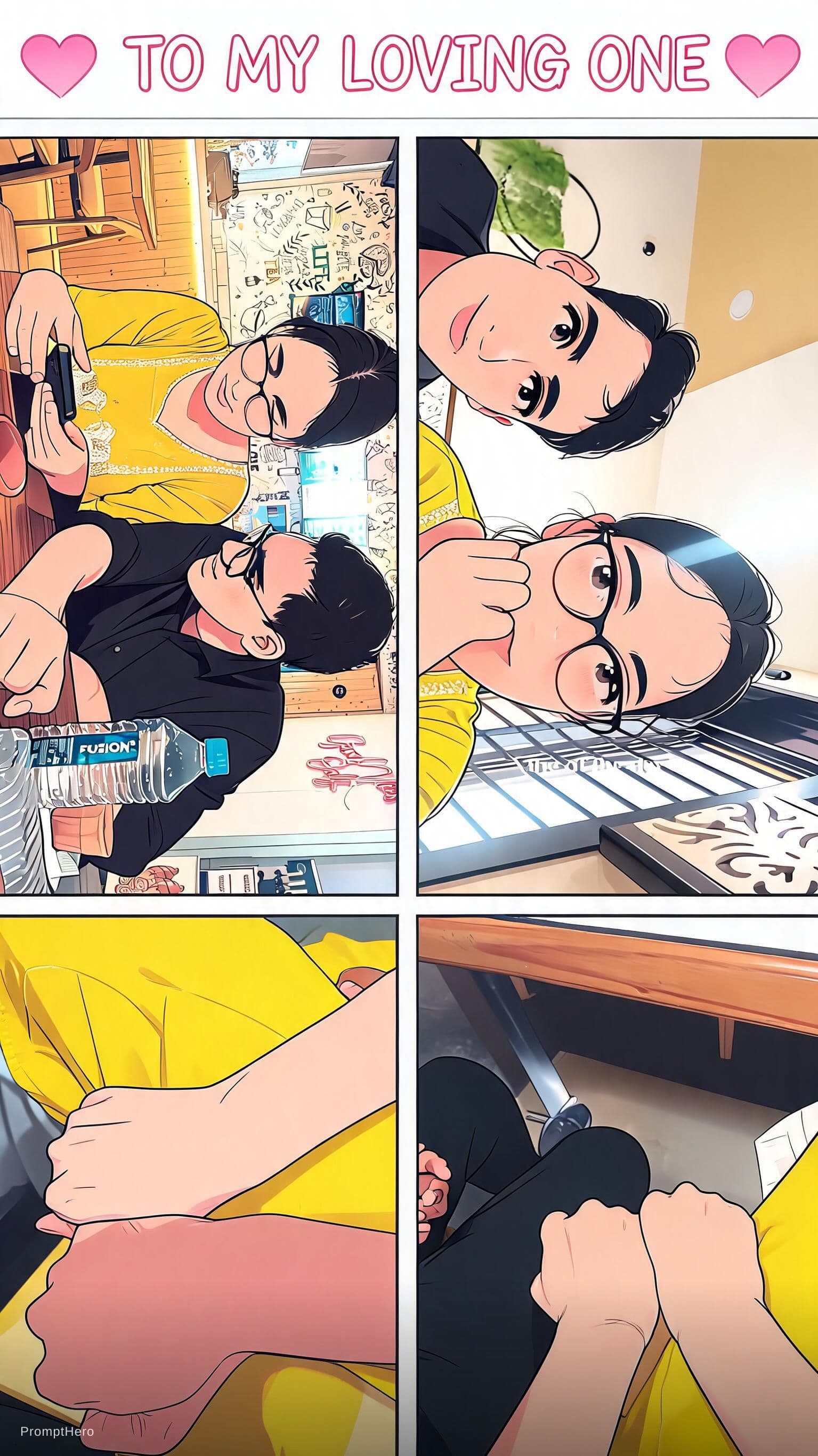 AI generated: Perfect collage in animated form to my loving one