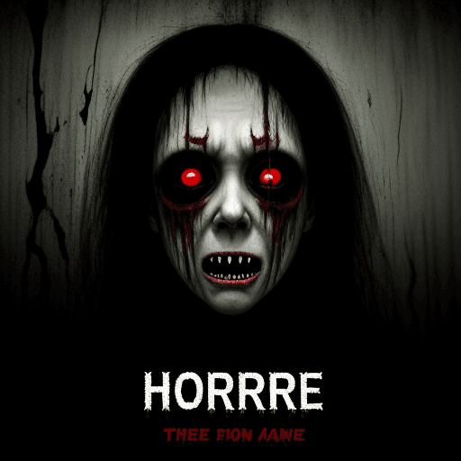 AI generated: 
cover for a horror film. A monster hunter comes to the village to catch a scary monster. movie tit...