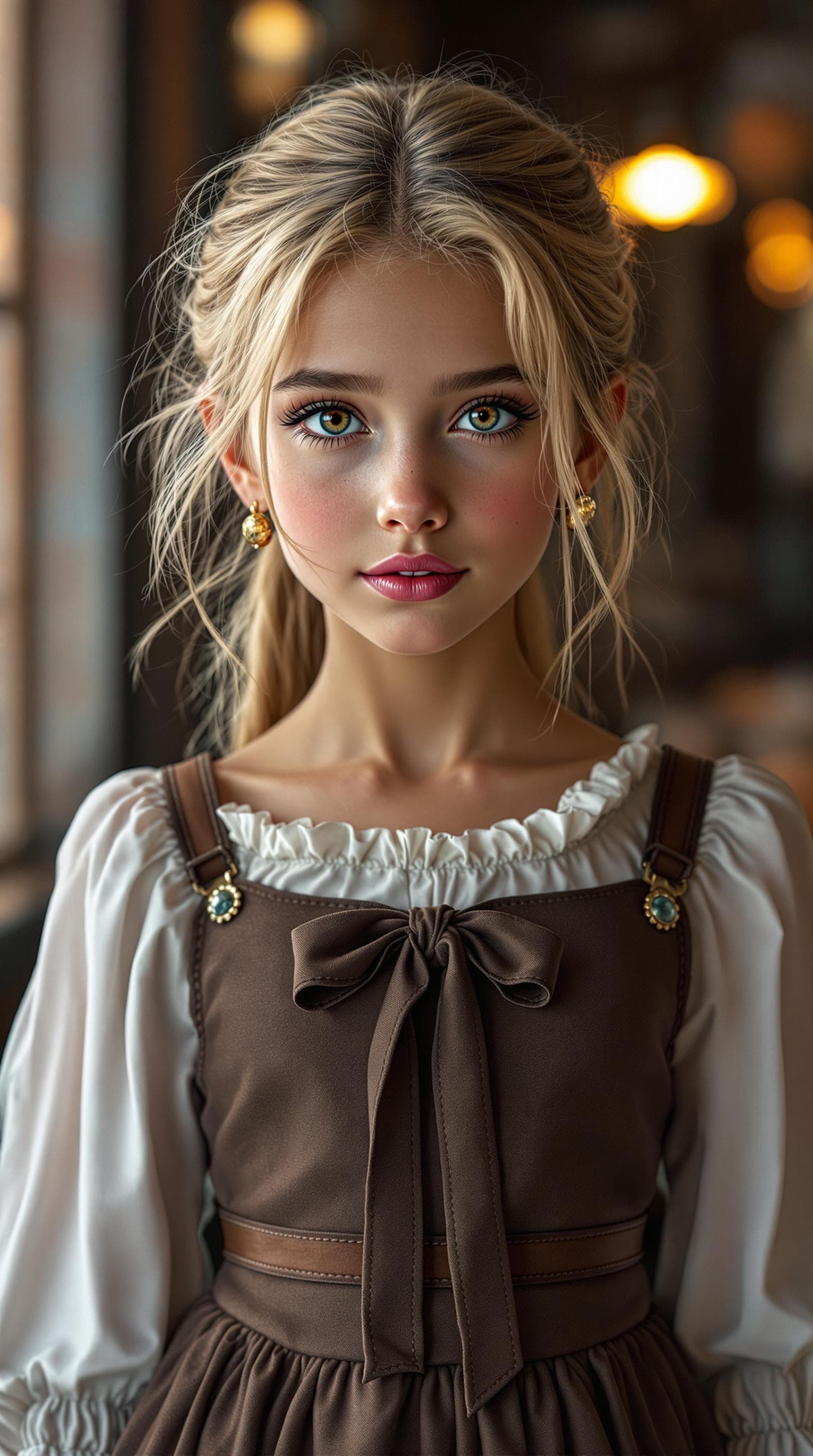 AI generated: a professional photo of a exceptionally beautiful girl in the world (age 9), (nine year old), highly...