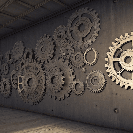 AI generated: wall of gears