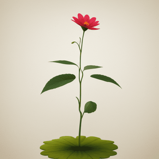 AI generated: a flower that stands alone that has not bloomed