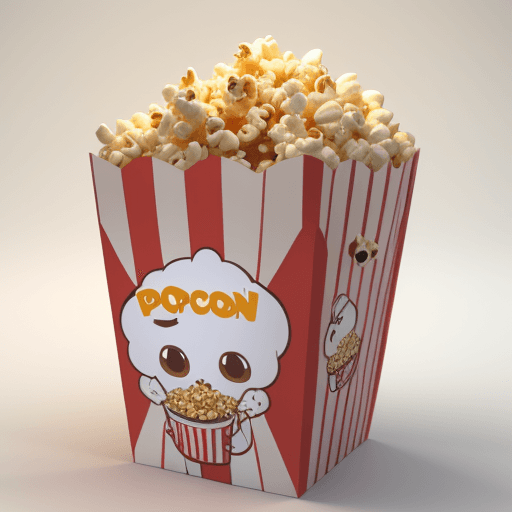 AI generated: A 3d Cute PopCorn Character