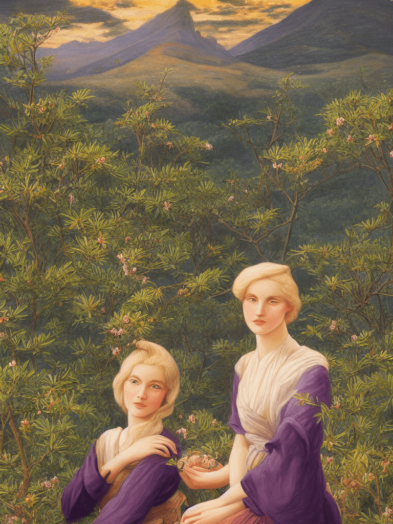 AI generated: close shot of blonde lady by Marianne North