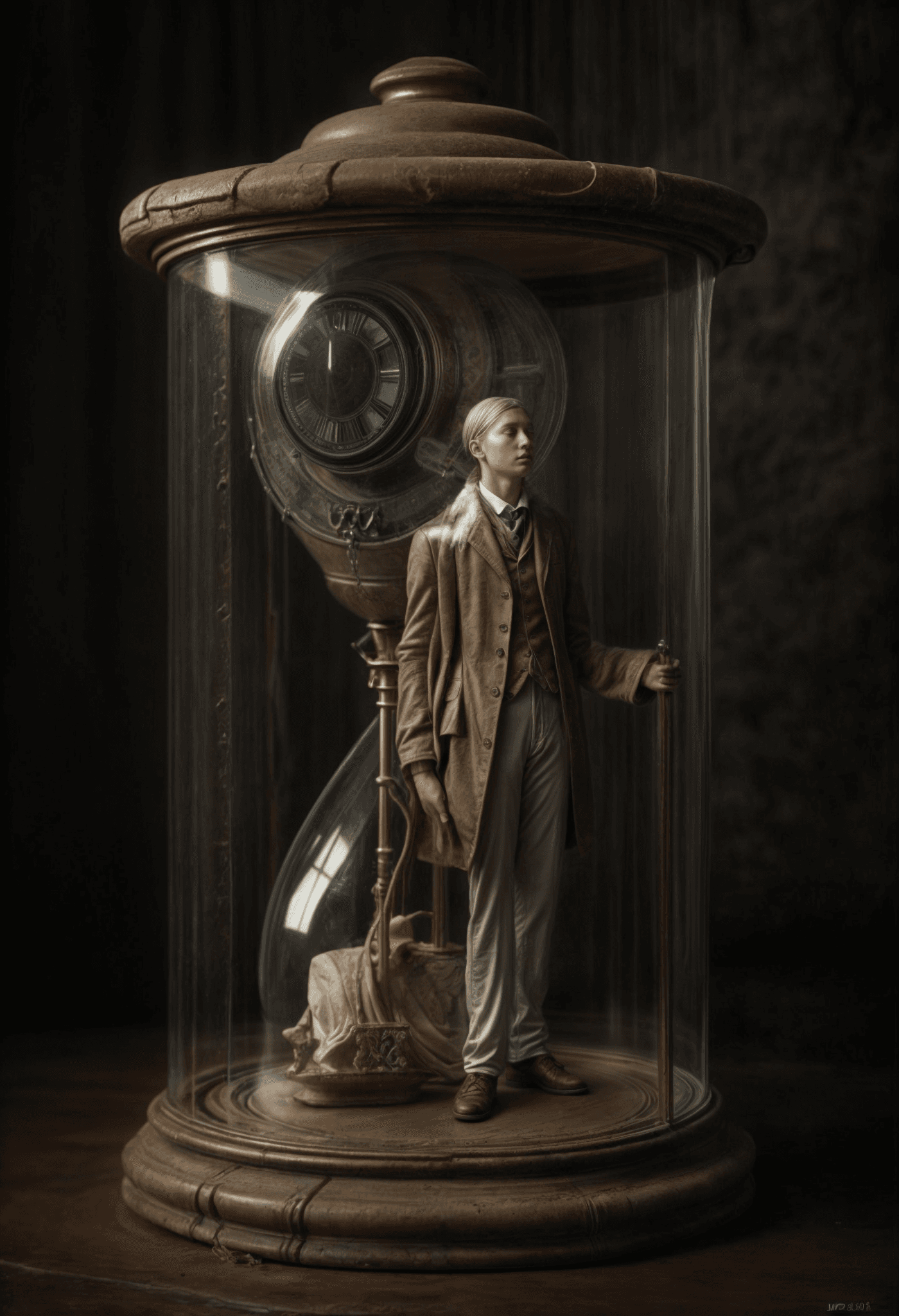 AI generated: surreal, exquisitely expressed image, Explore the concept of time travel through a captivating narra...