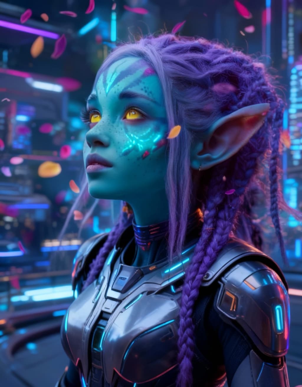 AI generated: Create a new species from this original. Alter with Sci-Fi worldly backdrop, pose the character natu...