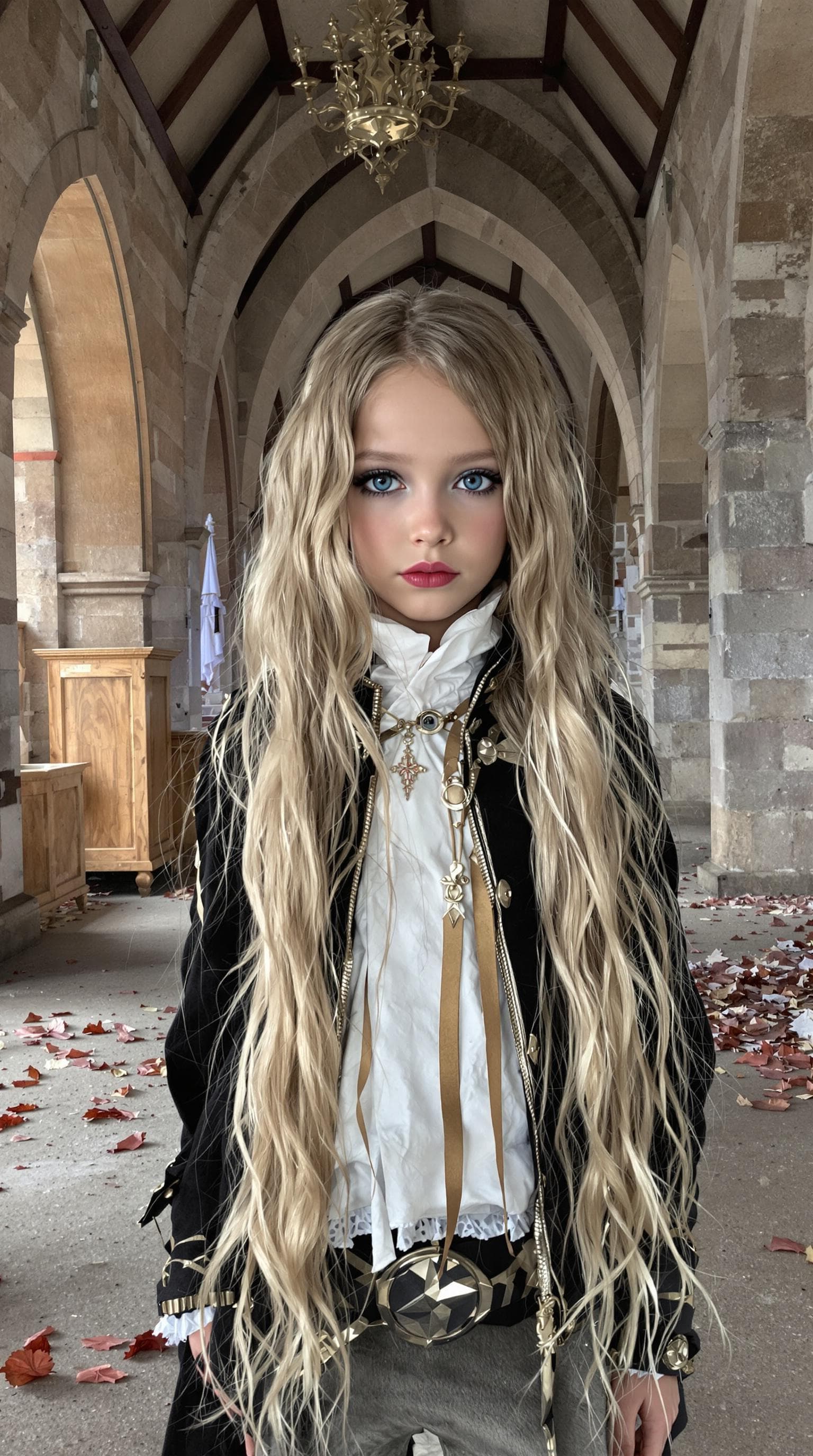 AI generated: a professional photo of a exceptionally beautiful in the world, Preacher the vampire hunter (age 7),...