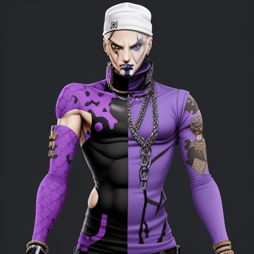 AI generated: New Humanoid Stand named Lose Yourself, Jojo's Bizzare Adventure, in the style of Hirohiko Araki, hi...