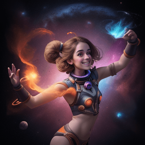 AI generated: high resolution cinematic portrait of a smiling young beautiful cute anthropomorphic female space mo...