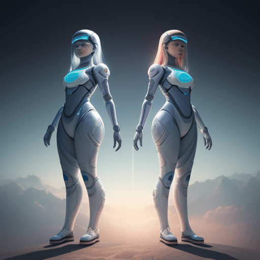 AI generated: Create an High resolution illustration of two futuristic girls who have the world at their feet