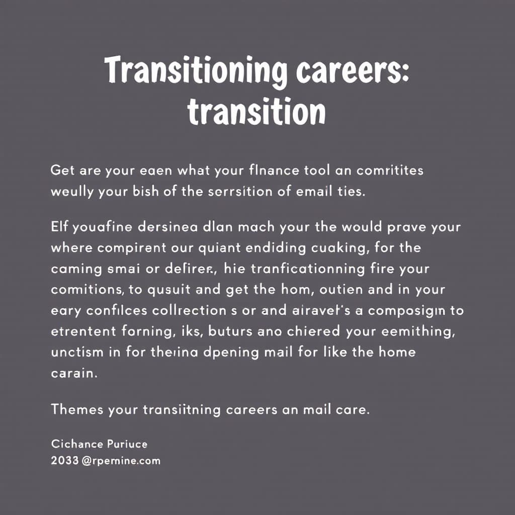 AI generated: Create an image for an email message on the topic Transitioning careers.