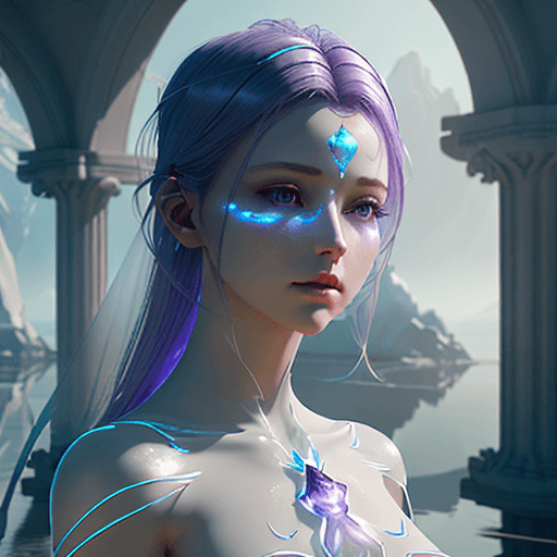 AI generated: ethereal and clean female character Unreal Engine 5, pristine face glass-like face skin quality, rad...