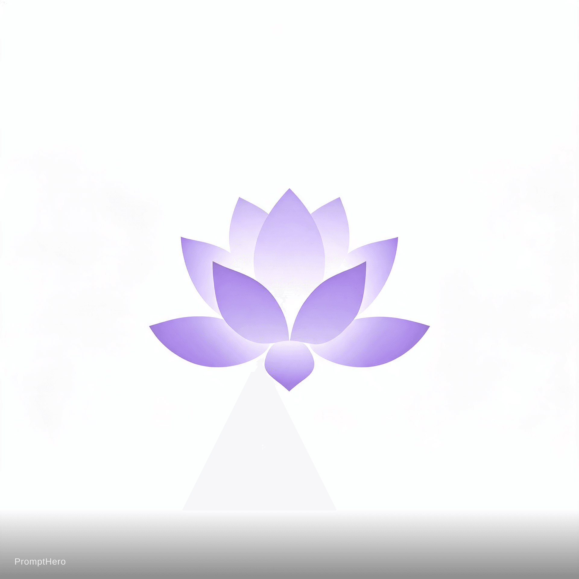 AI generated: Yoga studio, lotus flower, zen and peaceful, soft purple gradient