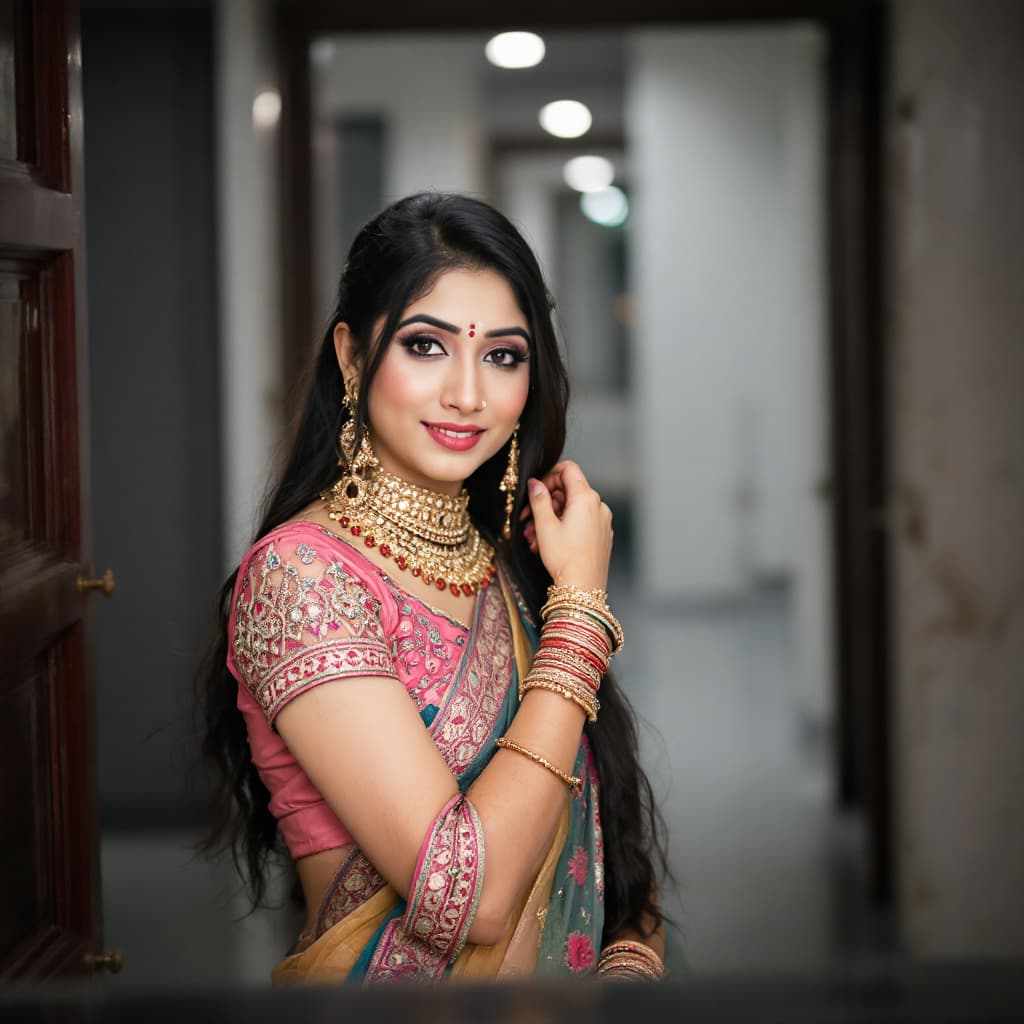 AI generated: indian fashion girl photography