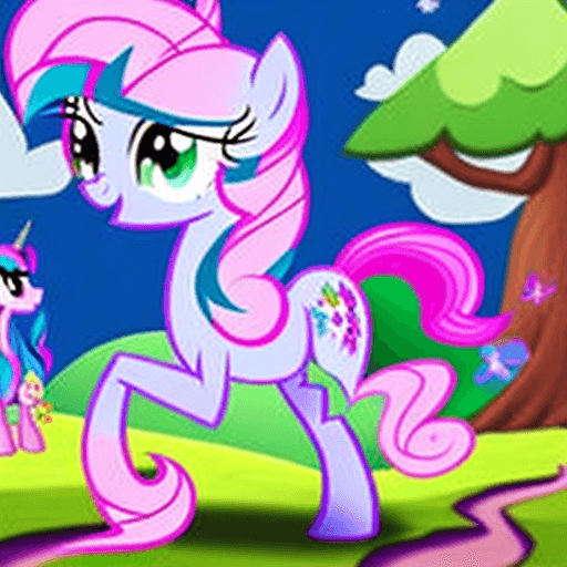 AI generated: Take a whimsical journey into the magical world of My Little Pony, where friendship and adventure aw...