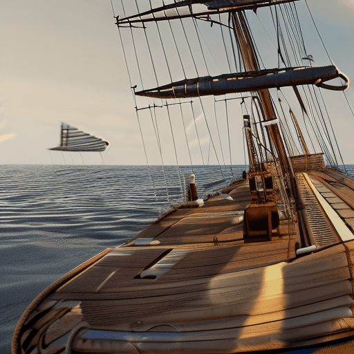 AI generated: Photo of a ultra realistic sailing ship, dramatic light, pale sunrise, cinematic lighting, battered,...