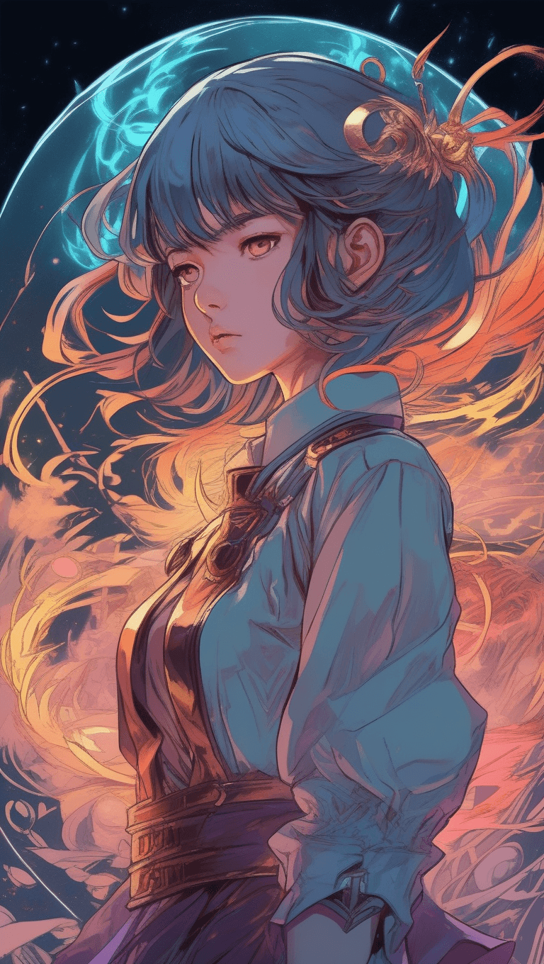 AI generated: a young magical girl surrounded by swirling steam, an anime drawing, trending on Artstation, serial ...