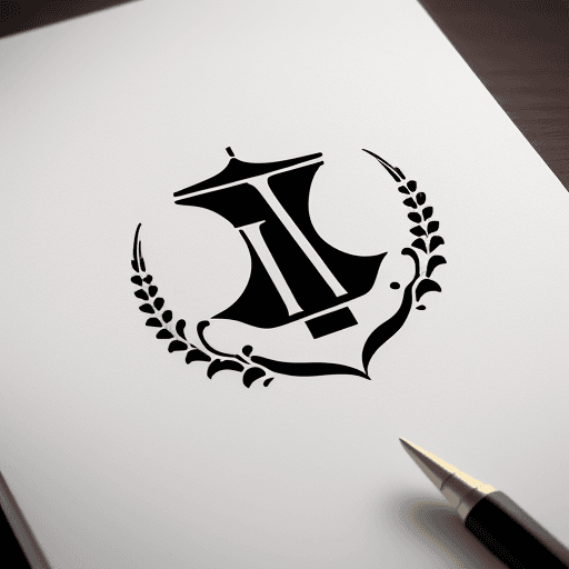 AI generated: classical lucrative logo design for law firm named nawin law house