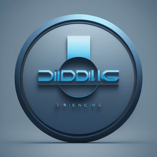 AI generated: A sleek and modern 3D rendering of a round, front-facing logo with the name 'DigitalPaintingTony'. c...