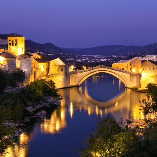 AI generated: MOSTAR AT NIGHT 4K 
