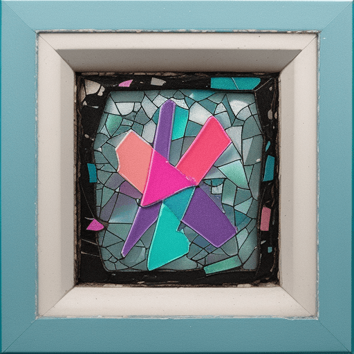 AI generated: pastell art with broken glass like a 80s music album artwork